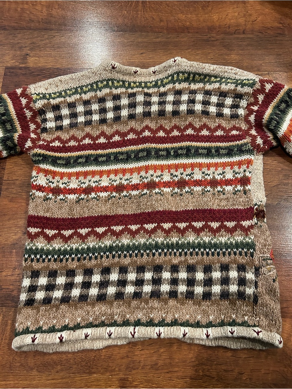 Cottage Core Sweater 90s Vintage Knit Chicken Fall Autumn Granny Cardigan Small - Picture 9 of 10